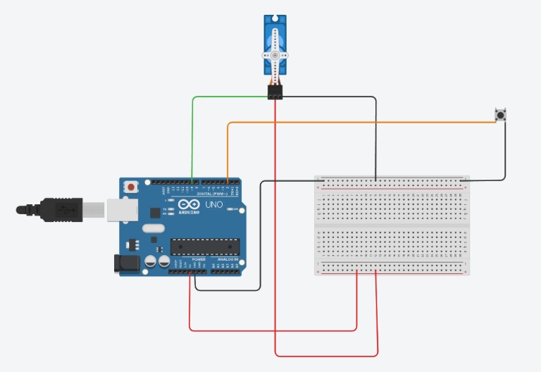 Menggerakan Micro Servo menggunakan Button Switch